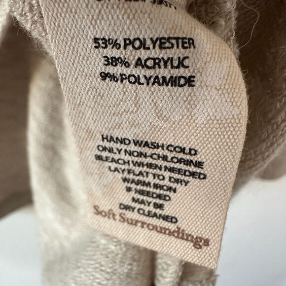 Soft Surroundings Womens Tan Valentina Zip Sweatshirt Top Half Zip Size Plus 2X - Picture 5 of 7